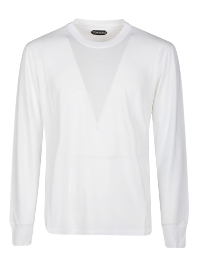 Tom Ford Long Sleeve T-shirt In White