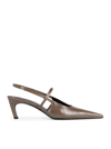 Totême Open-heeled Pointed High Heels In Taupe
