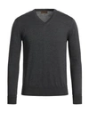 Alpha Massimo Rebecchi Man Sweater Lead Size 36 Merino Wool In Grey
