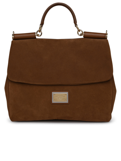 Dolce & Gabbana Woman  Camel Calf Leather Sicily Bag In Brown
