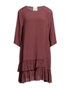 Semicouture Woman Mini Dress Burgundy Size 8 Acetate, Silk In Red