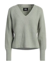Alpha Studio Green Wool Sweater In Sage Green