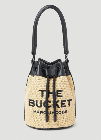 Marc Jacobs The Woven Bucket Bag Small Drawstring Crossbody In Beige