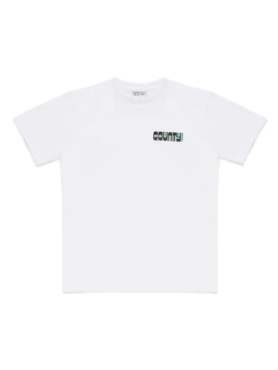 Marcelo Burlon County Of Milan Kids' T-shirt Con Stampa In White Li