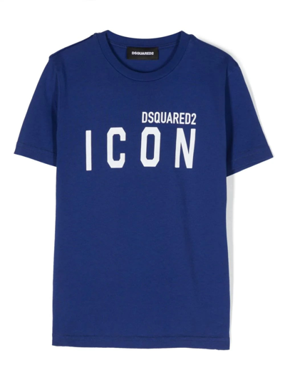 Dsquared2 Kids' Printed T-shirt In Blue