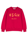 Msgm Logo-print Cotton Sweatshirt In Fucsia