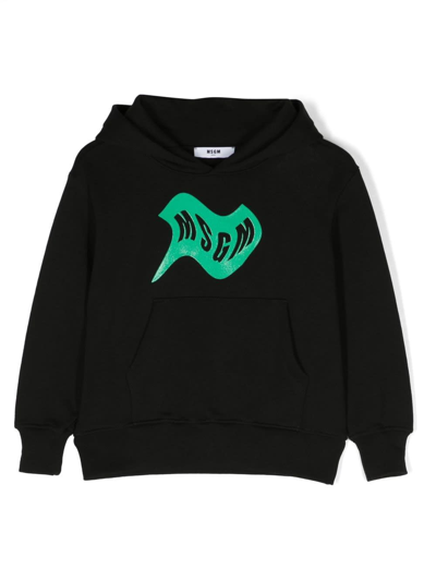 Msgm Kids' Sweatshirt With Logo In Black