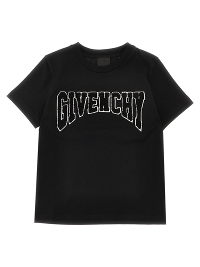 Givenchy Black T-shirt For Boy With White Logo