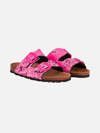 Mc2 Saint Barth Sandal Flats In Fuxia Cotton In Pink