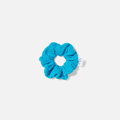 Mc2 Saint Barth Turquoise Crinkle Scrunchie In Blue