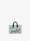 Mc2 Saint Barth Phone Holder Bag With Striped Print In Sky