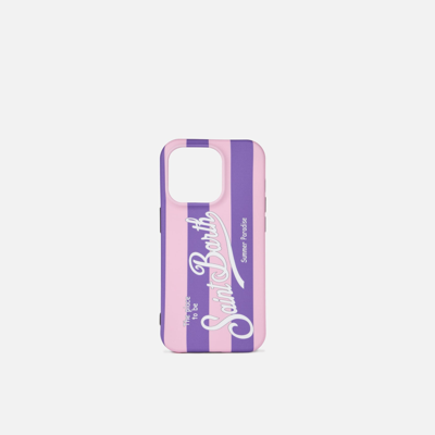 Mc2 Saint Barth Cover For Iphone 14 Pro With Striped Print In Pink