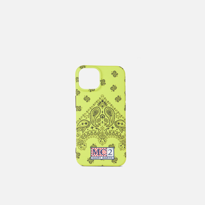 Mc2 Saint Barth Cover For Iphone 14 Pro With Bandanna Print In Fluo