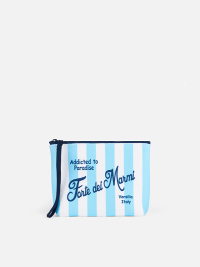 Mc2 Saint Barth Aline Terry Pochette With Forte Dei Marmi Print In Blue