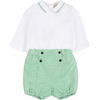 LA STUPENDERIA GREEN SUIT FOR BABY BOY WITH POLKA DOTS