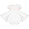 LA STUPENDERIA WHITE DRESS FOR BABY GIRL WITH FLOWERS