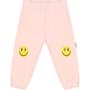 PALM ANGELS PINK TROUSERS FOR BABY GIRL WITH LOGO