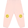 Palm Angels Pink Trousers For Baby Girl With Logo In Pink