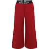 PALM ANGELS BURGUNDY TROUSERS FOR GIRL WITH LOGO