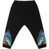 MARCELO BURLON COUNTY OF MILAN BLACK TROUSERS FOR BABY BOY WITH WINGS