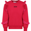 Msgm Fuchsia Sweatshirt For Girl With Logo In Fuchsia