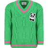Mini Rodini Green Sweater For Girl In Green