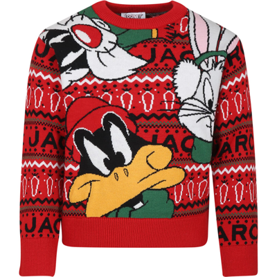 Marc Jacobs Kids' Red Christmas Sweater For Boy