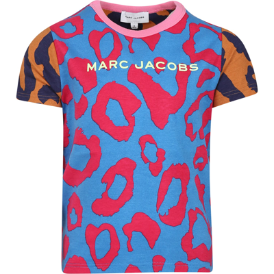 Little Marc Jacobs Kids' Animal Print T-shirt For Girl In Multicolor