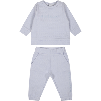 Givenchy Babies' Logo-embroidered Cotton Tracksuit (set Of Two) In Blu