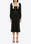 Alessandra Rich Velvet Midi Dress In Black