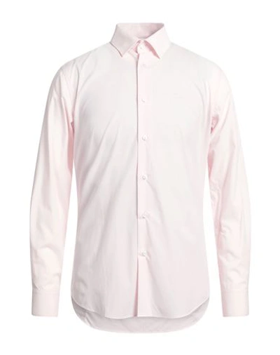 Cavalli Class Man Shirt Light Pink Size 16 Cotton, Elastane