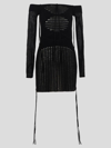 Andrea Adamo Andreādamo Knit Ribbed Mini Dress In Black