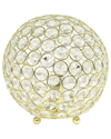 LALIA HOME LALIA HOME ELIPSE MEDIUM 8IN CONTEMPORARY METAL CRYSTAL ROUND SPHERE  GLAMOUROUS ORB TABLE LAMP