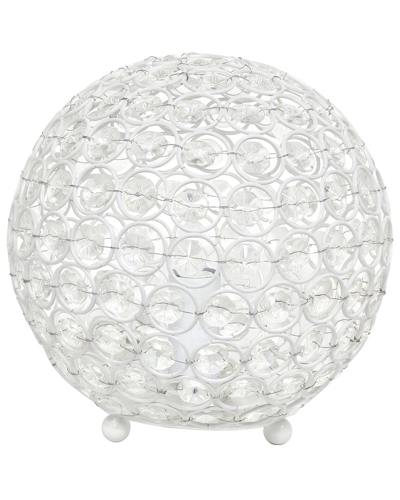 Lalia Home Laila Home Elipse 8 Inch Crystal Ball Sequin Table Lamp In White