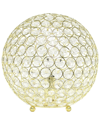 LALIA HOME LALIA HOME ELIPSE MEDIUM 10IN CONTEMPORARY METAL CRYSTAL ROUND SPHERE  GLAMOUROUS ORB TABLE LAMP