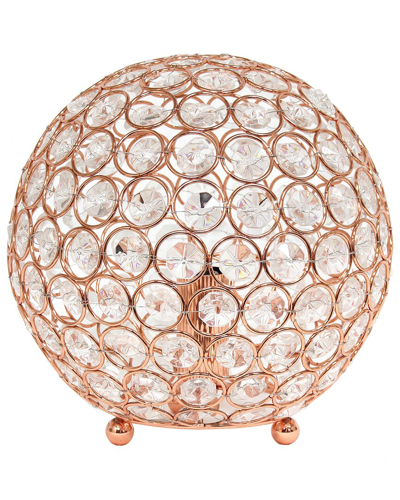 Lalia Home Laila Home Elipse 8 Inch Crystal Ball Sequin Table Lamp In Rose