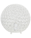 Lalia Home Elegant Designs Elipse 10 Inch Crystal Ball Sequin Table Lamp In White