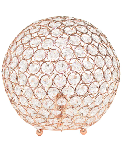 Lalia Home Elipse Medium 10in Contemporary Metal Crystal Round Sphere  Glamourous Orb Table Lamp In Gold
