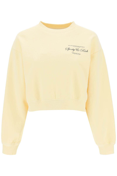 Sporty And Rich Sporty Rich Cropped Sweatshirt In Yellow