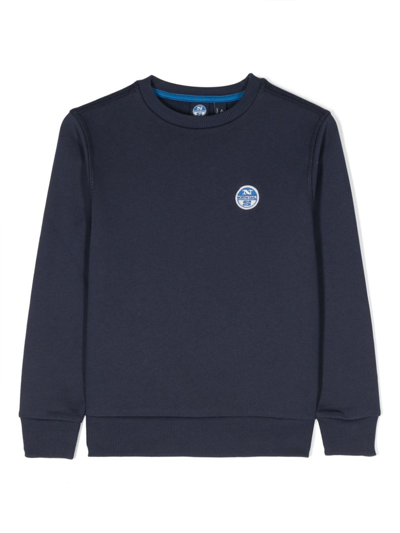 North Sails Kids' Logo-patch Long-sleeve T-shirt In Blue