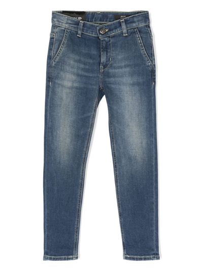 Dondup Kids' Low-rise Straight-leg Jeans In Blue