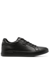 Coach Polished-finish Lace-up Sneakers In Black