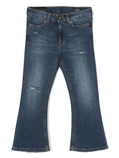 Dondup Kids' Flared Denim Trousers In Blue