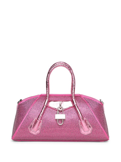 Givenchy Antigona Mini Stretch Embellished Shoulder Bag In Pink