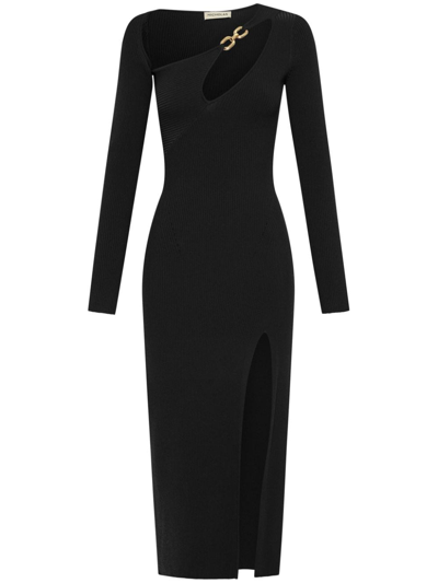 Nicholas Ginerva Asymmetric-neck Dress In Black