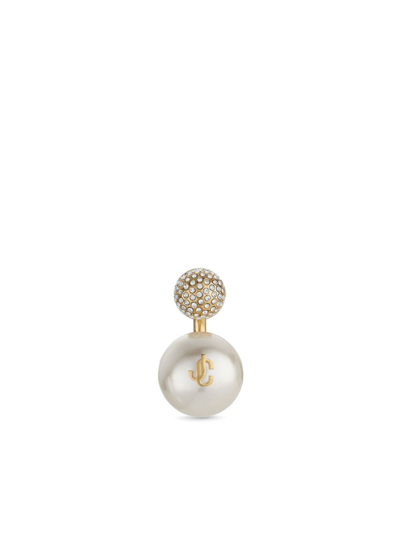 Jimmy Choo Auri Earring In Gold/white/crystal