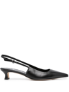 Aeyde Catrina Leather Kitten-heel Slingback Pumps In Black
