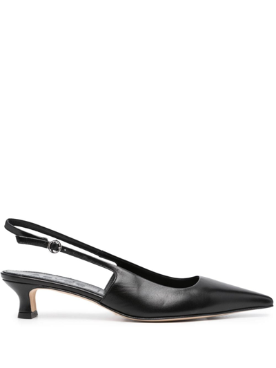 Aeyde Catrina Leather Slingback Pumps In Black