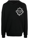 PHILIPP PLEIN CHROME LOGO-PRINT HOODIE