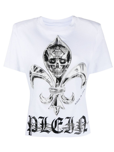 Philipp Plein Sexy Pure Fit Chrome Cotton T-shirt In White